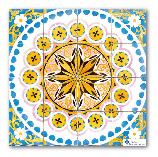 Ceramic drinks coaster 11cm - Azulejo 19