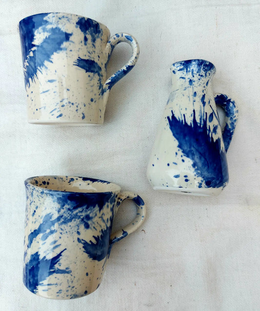 Handmade Ceramic Gift Set - Spotted Blue