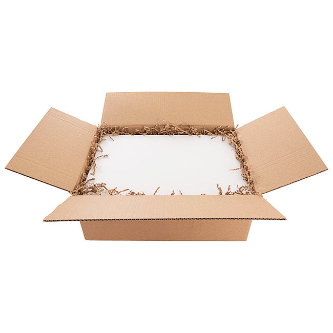 The Wrapped Gift Wrapping features an open gift box with brown paper packing material, viewed from above on a white background—ideal for anyone looking for unique gift presentation options.