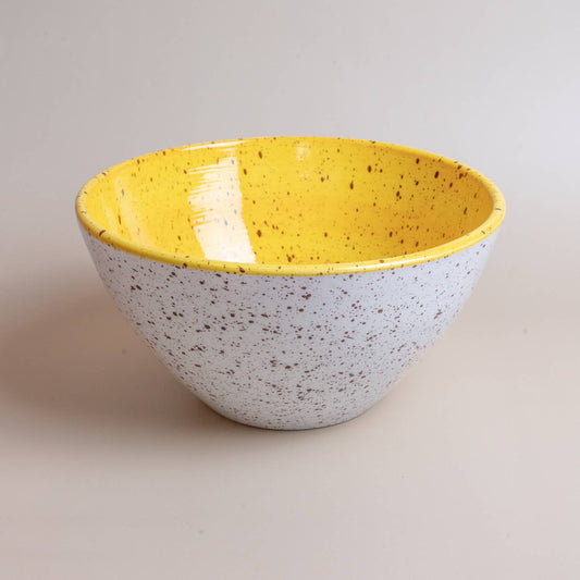 Ceramic bowl with Yellow interior_Handmade in Spain