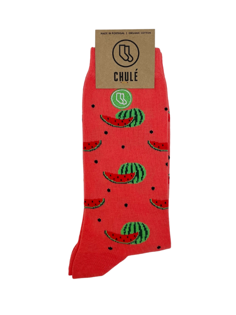 Watermelon socks in red 