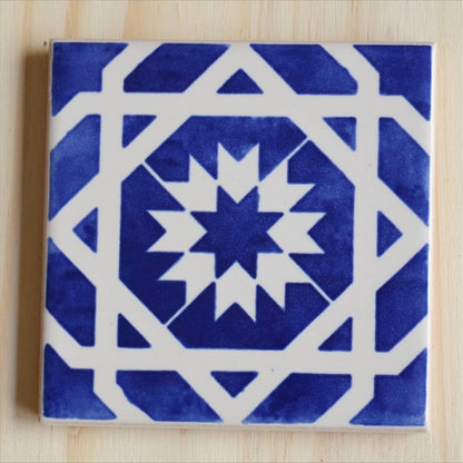 Cobalt blue pattern #08 with hand-painted Portuguese design