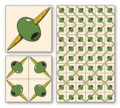 Olive-Themed Self-Adhesive Ceramic Tile Mural – 10 Tiles (Olivas)