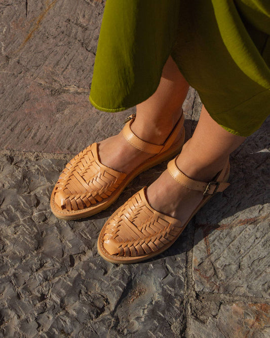 Jamaica - Nude Leather Caged Sandals