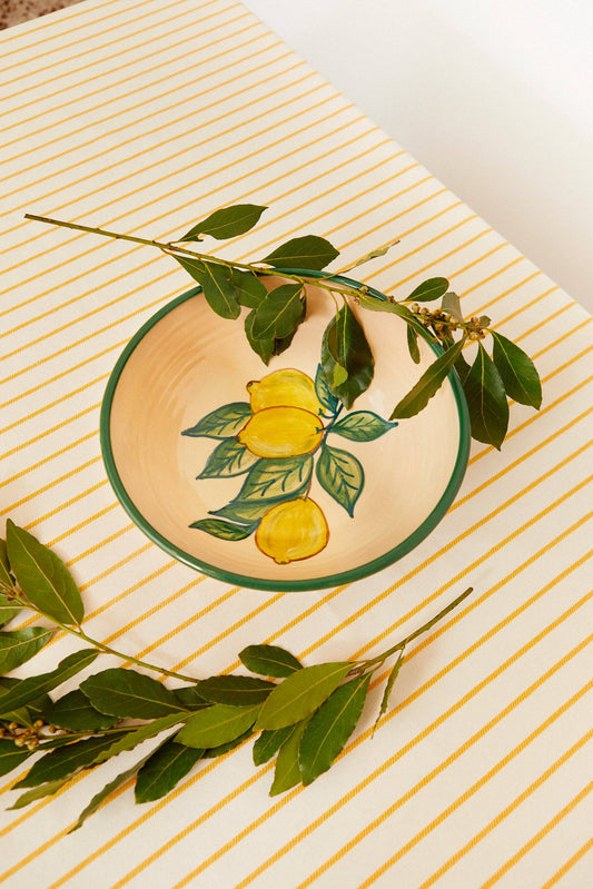 Huerta Patterned Ceramic Salad Bowl