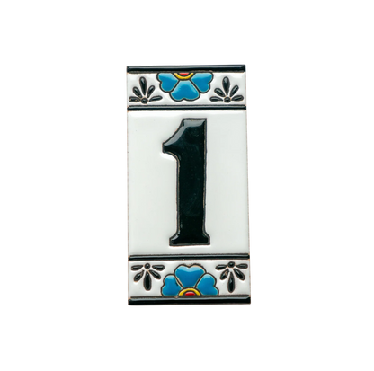 Mexican Floral Ceramic House Number & Letter Tile