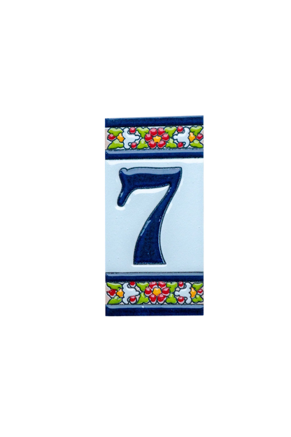 Large Floral Ceramic House Number & Letter Tile