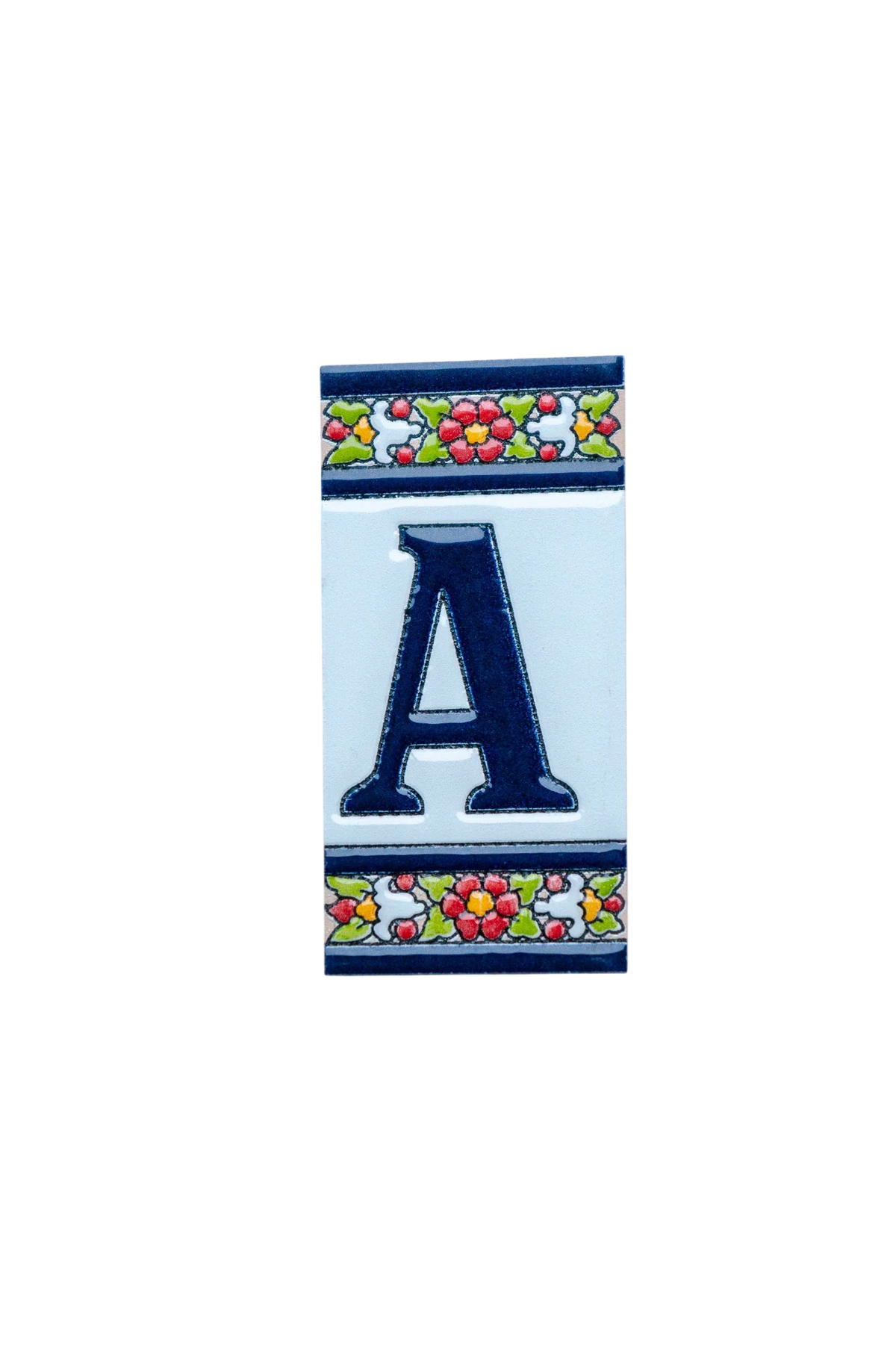 Large Floral Ceramic House Number & Letter Tile