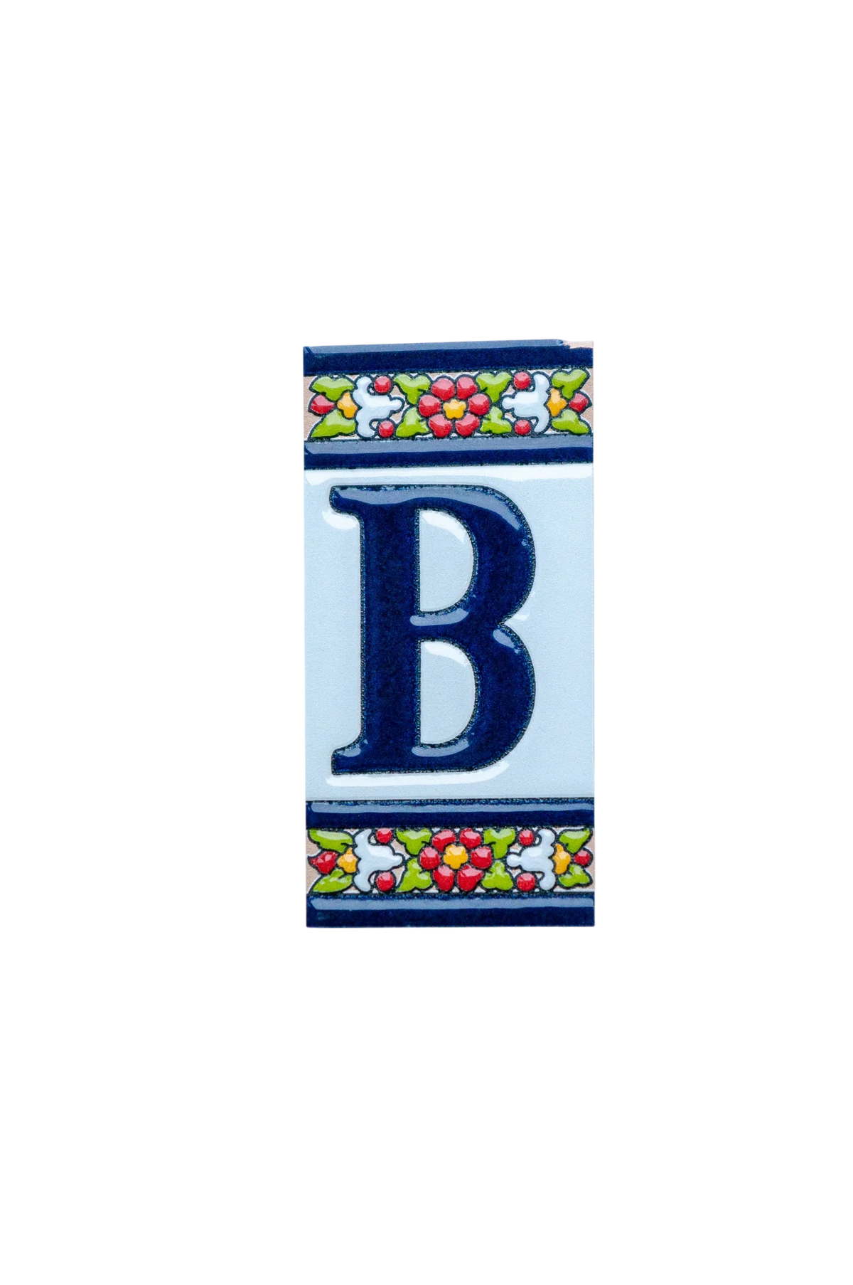 Large Floral Ceramic House Number & Letter Tile