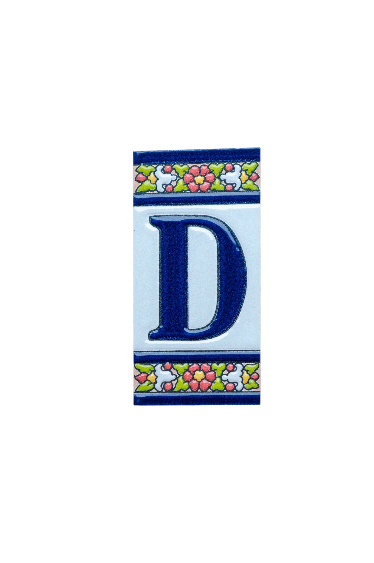 Large Floral Ceramic House Number & Letter Tile