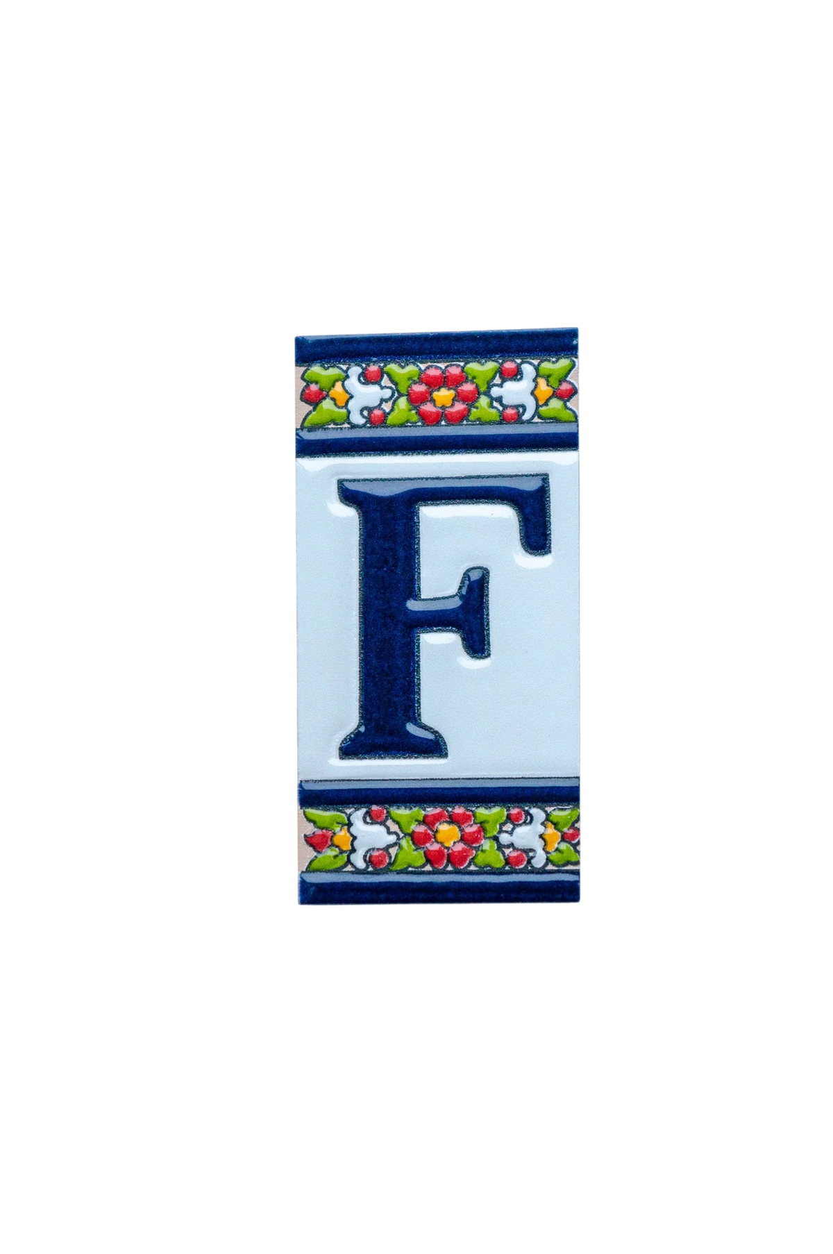 Large Floral Ceramic House Number & Letter Tile