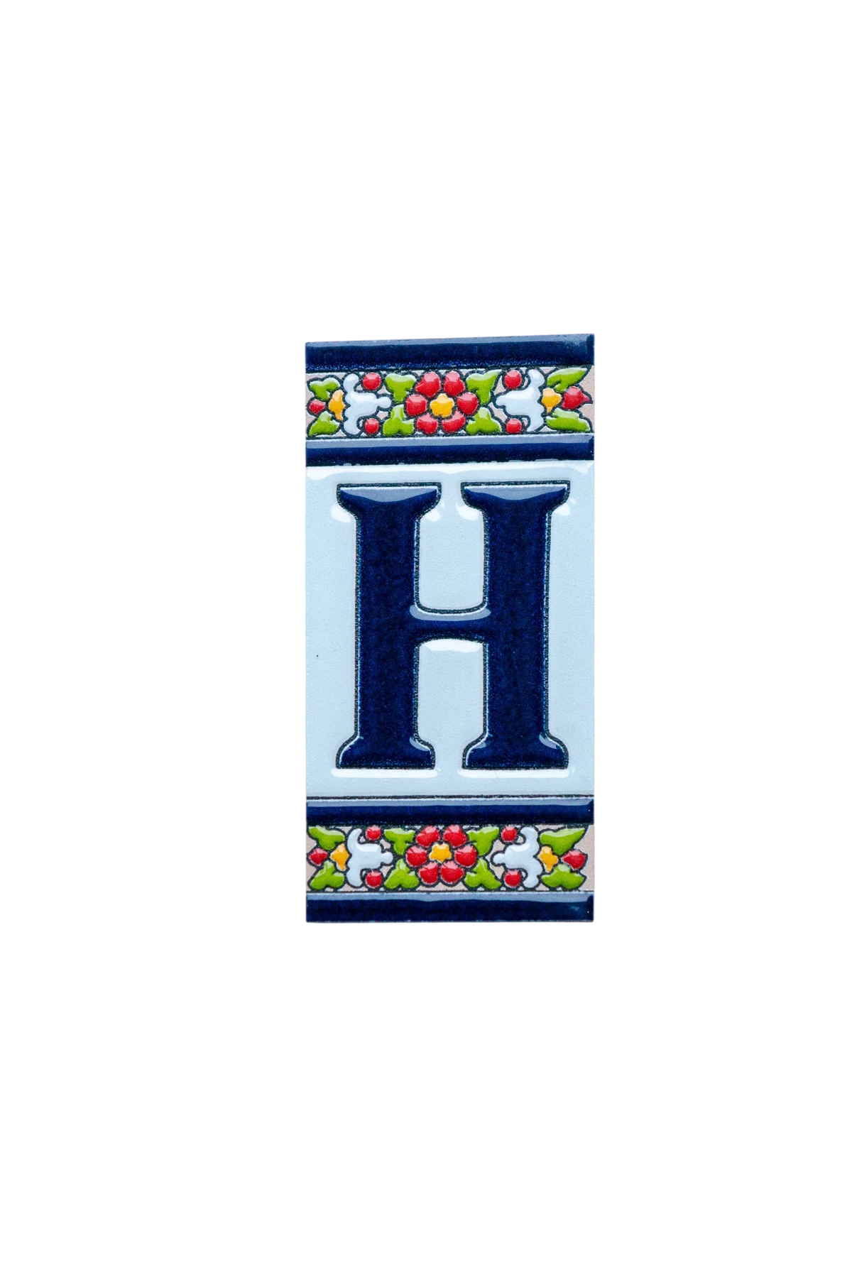 Large Floral Ceramic House Number & Letter Tile