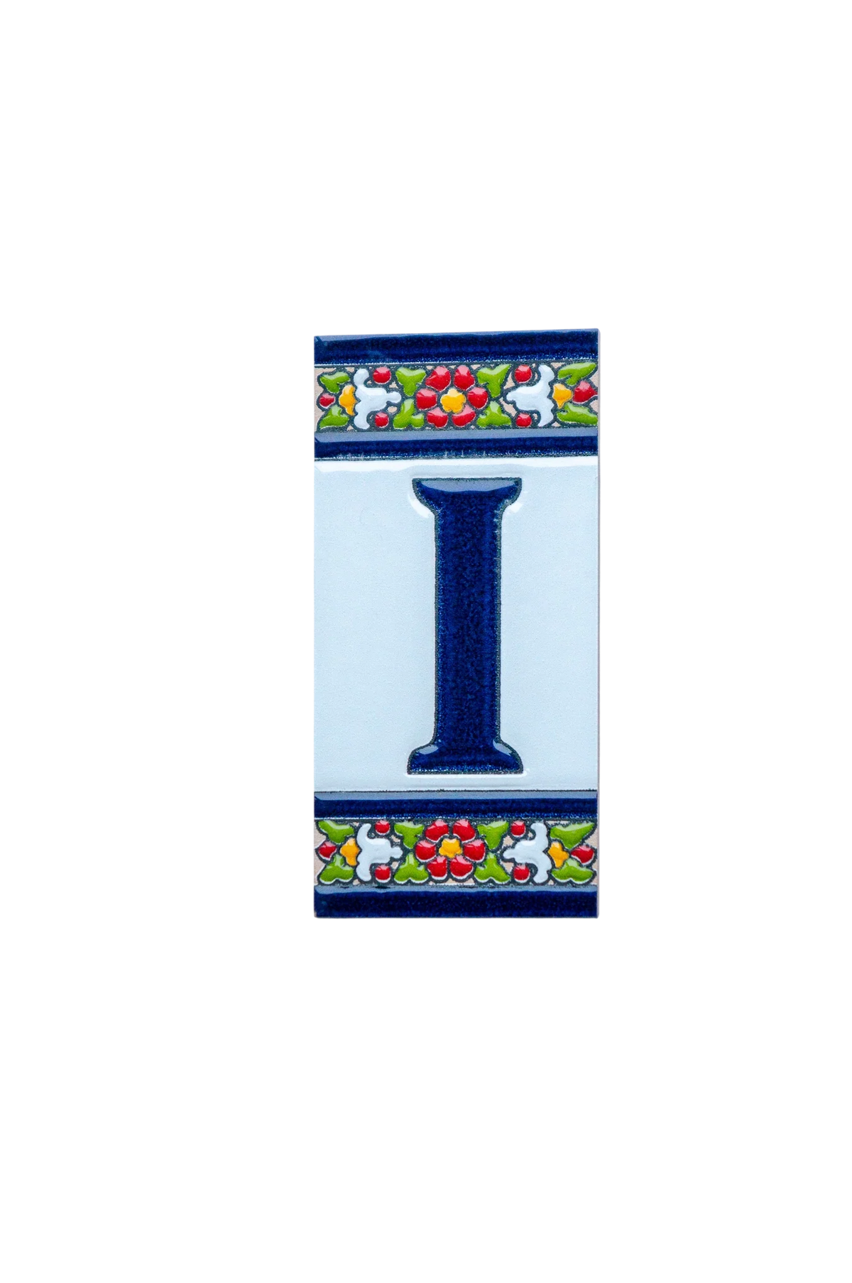 Large Floral Ceramic House Number & Letter Tile