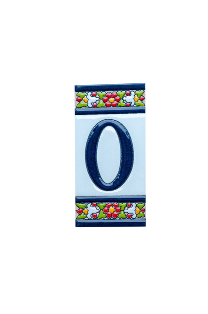 Large Floral Ceramic House Number & Letter Tile