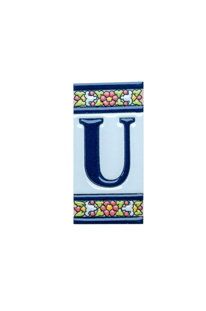 Large Floral Ceramic House Number & Letter Tile