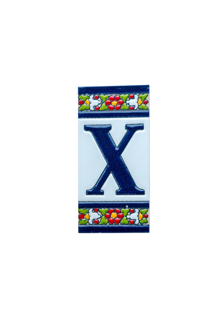 Large Floral Ceramic House Number & Letter Tile