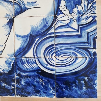 Angel Portuguese Tile Mural – Hand Painted Azulejo Ceramic Wall Panel