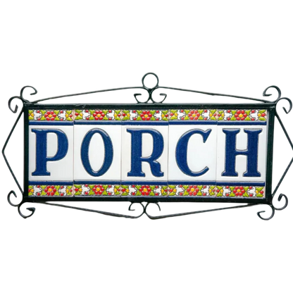 Large Floral Ceramic House Number & Letter Tile