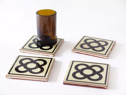 modernist barcelona tile ceramic coaster set