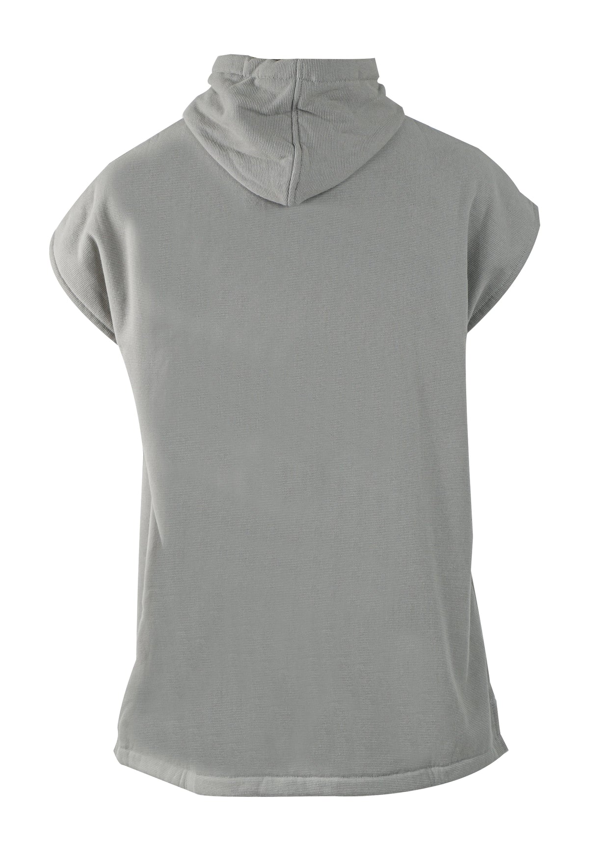 Barbeau Grey beach poncho hood and fabric detail