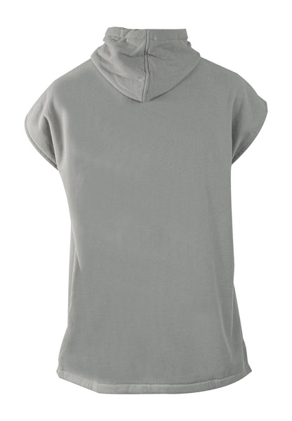 Barbeau Grey beach poncho hood and fabric detail