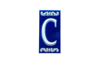 Cobalt Ceramic House Number & Letter Tile