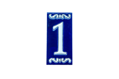 Cobalt Ceramic House Number & Letter Tile