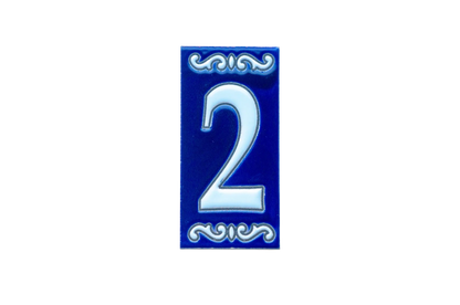 Cobalt Ceramic House Number & Letter Tile