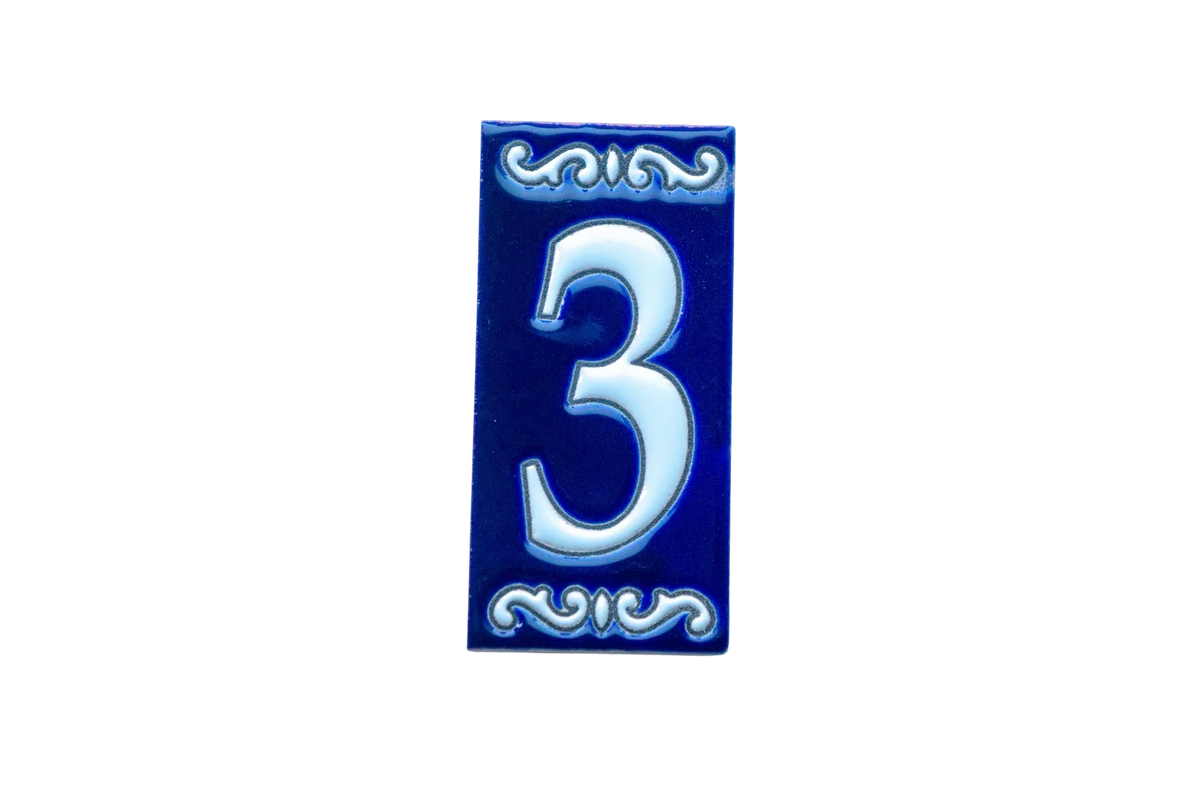 Cobalt Ceramic House Number & Letter Tile