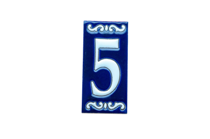 Cobalt Ceramic House Number & Letter Tile