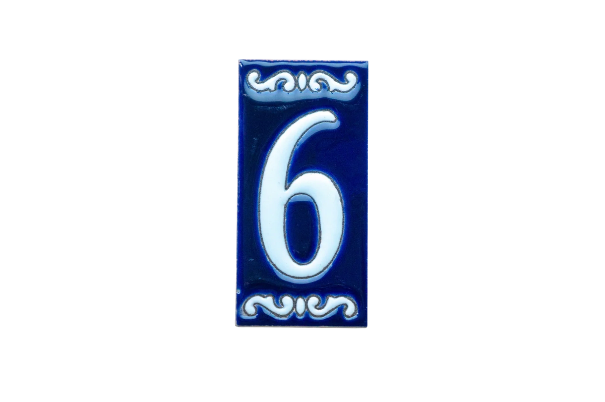 Cobalt Ceramic House Number & Letter Tile