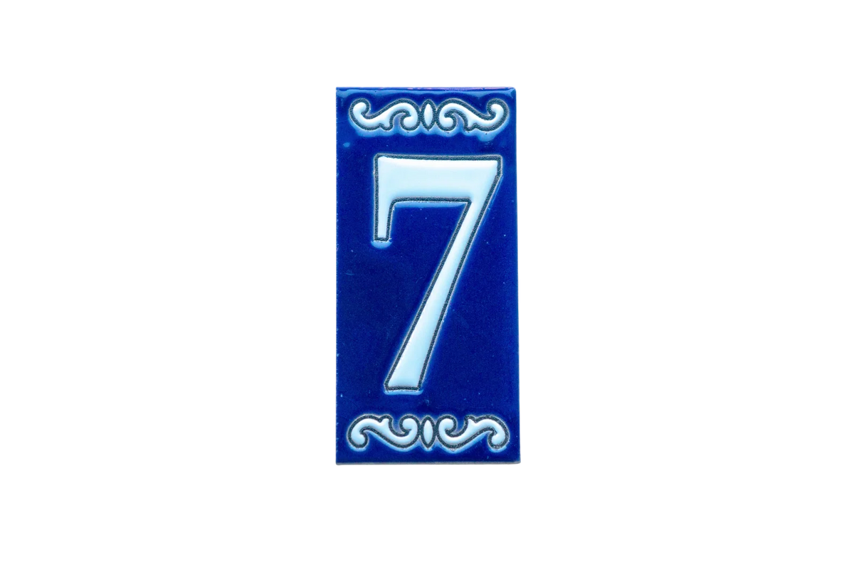Cobalt Ceramic House Number & Letter Tile