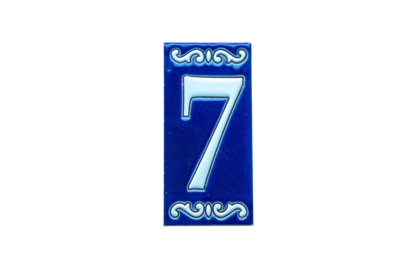 Cobalt Ceramic House Number & Letter Tile