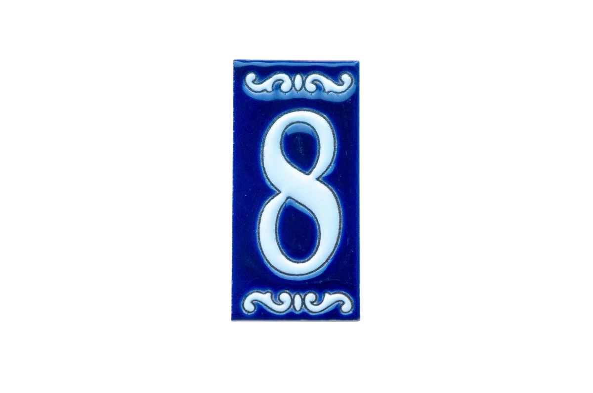 Cobalt Ceramic House Number & Letter Tile