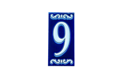 Cobalt Ceramic House Number & Letter Tile