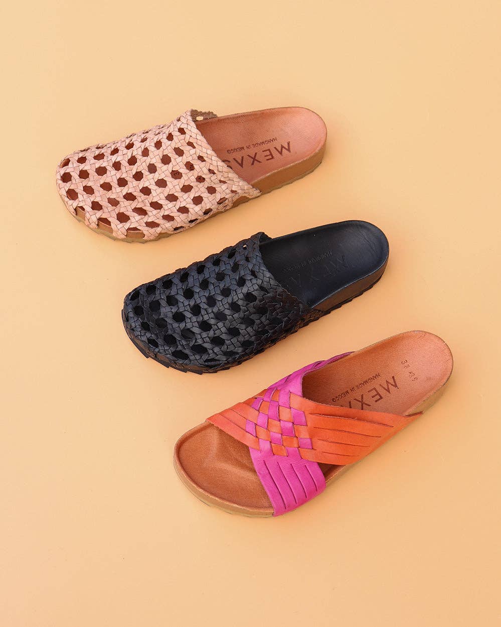 Jalisco - Woven Black Leather Mule with Bio Sole