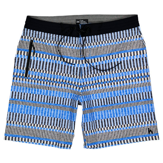 Futah Guincho Blue men's boardshorts with distinctive patterned design