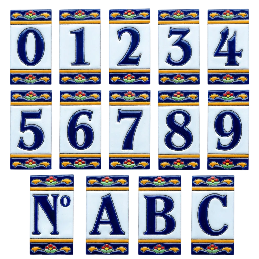 Marbella Ceramic House Number & Letter Tile