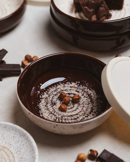 Medium Pottery Grater Bowl For Kitchen Decor / Brownie