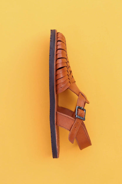 Azteca Ancho Camel Barefoot Leather Sandals