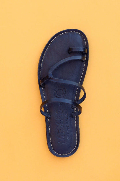 El Camino Black Leather Sandals