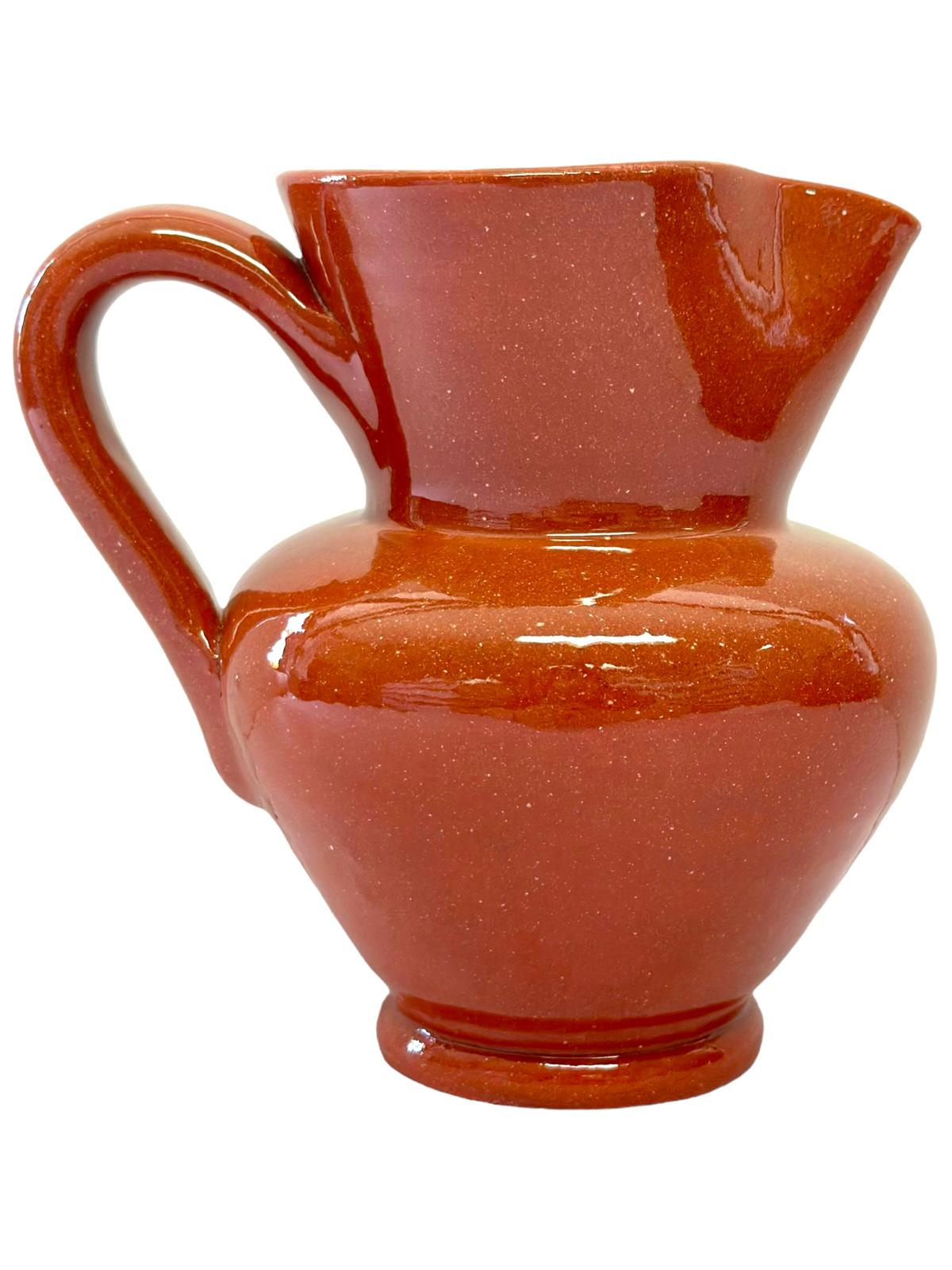 Small Portuguese terracotta sangria jug handmade in Portugal