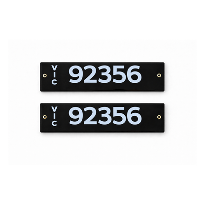 Enamel vehicle plates - Custom & Bespoke