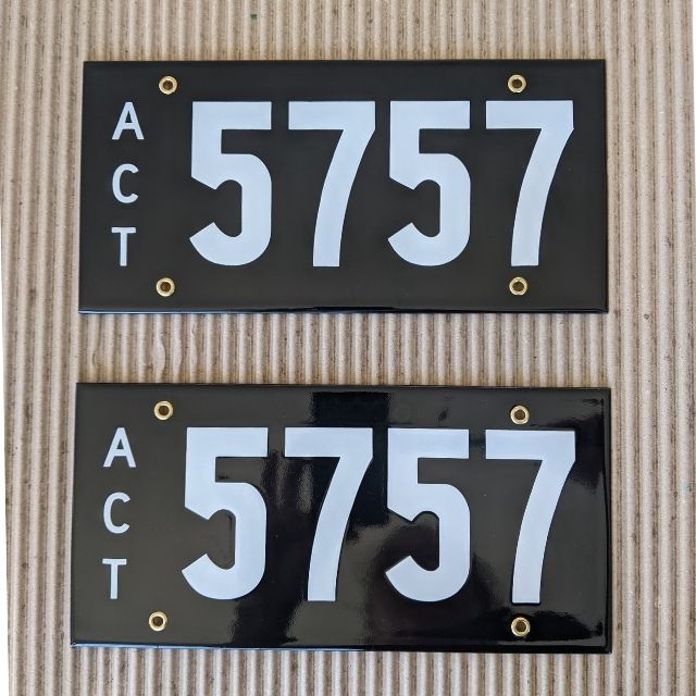 Heritage plates, Custom number plate, Vitreous Enamel, Flat finish, Iberica, Heritage car number plates