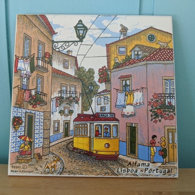 Ceramic Tile Trivet Portugal Street Scene 15x15cm | Iberica - Pretty things from Portugal