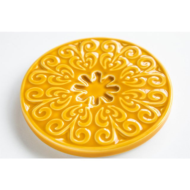 Glazed Ceramic Coaster, Faience earthenware, Iberica